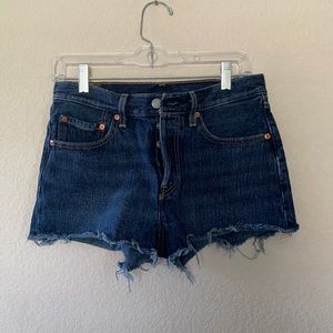 Dark Wash Levi 501 Cutoff Shorts